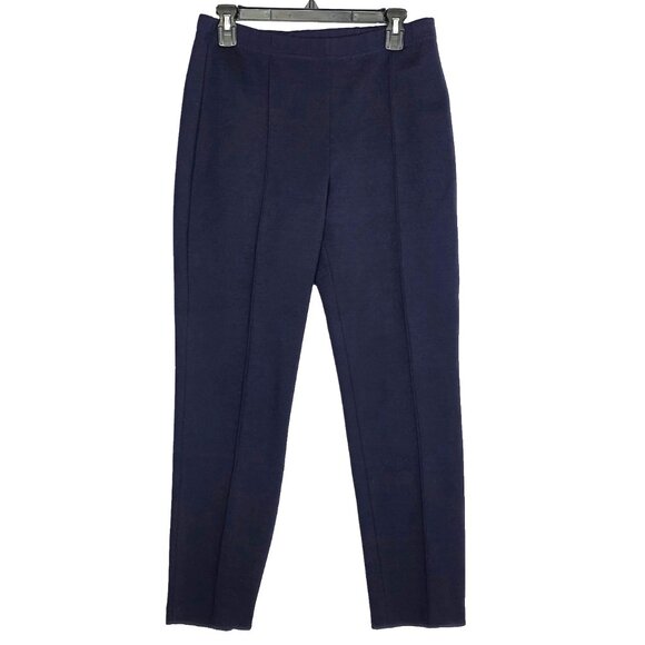 St John Collection Pants Womens Small Blue Wool Viscose Spandex Stretch Pull On - Picture 1 of 4